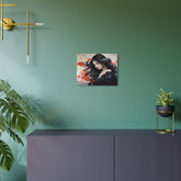 Metal Art Elegant Geisha Portrait Wall Art with Red Poppies | Asian-Inspired Decorative Metal Art - The Art Hub