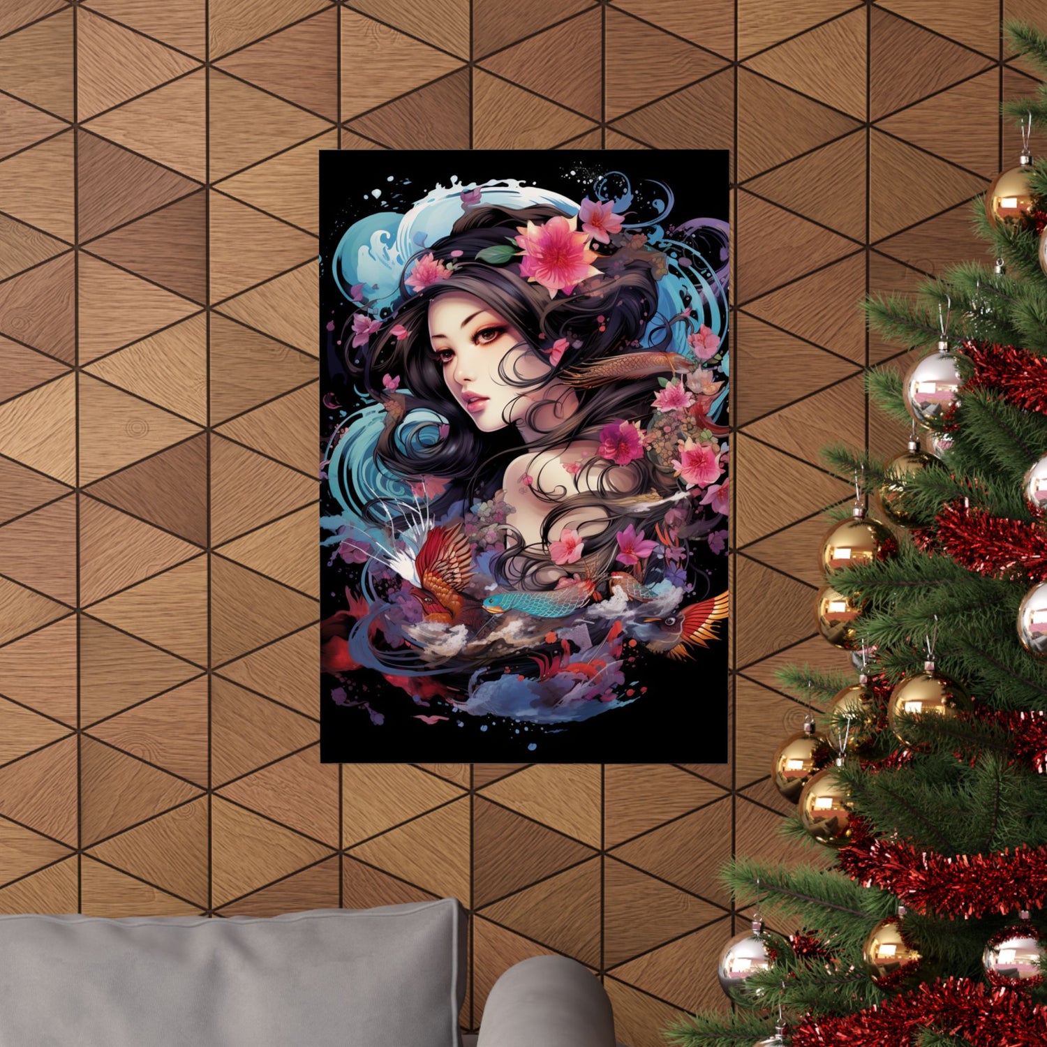 Matte Vertical Poster — Ethereal Floral Woman Art Print - The Art Hub