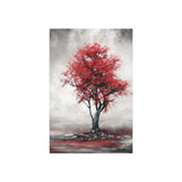 Red Tree Metal Art Sign Modern Abstract Wall Decor - The Art Hub