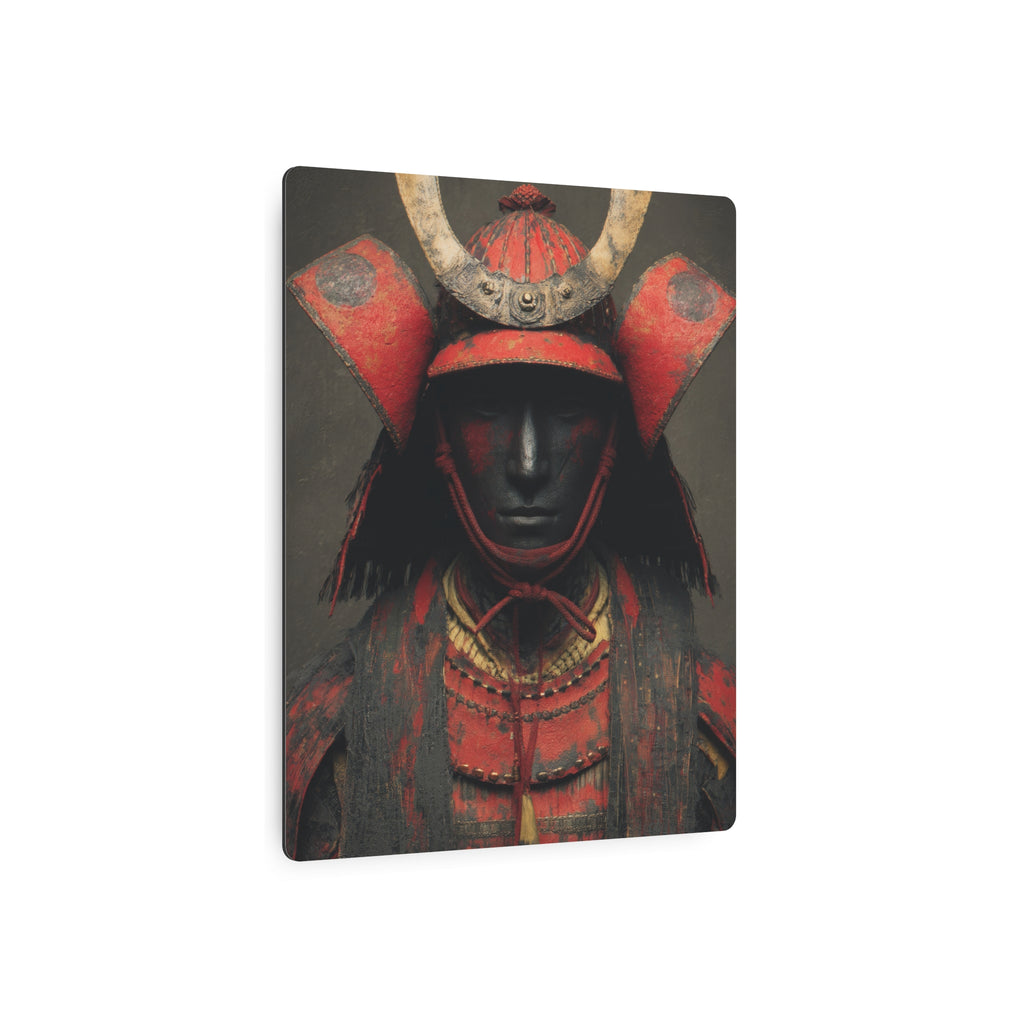Samurai Armor Metal Art Sign — Red Warrior Wall Decor