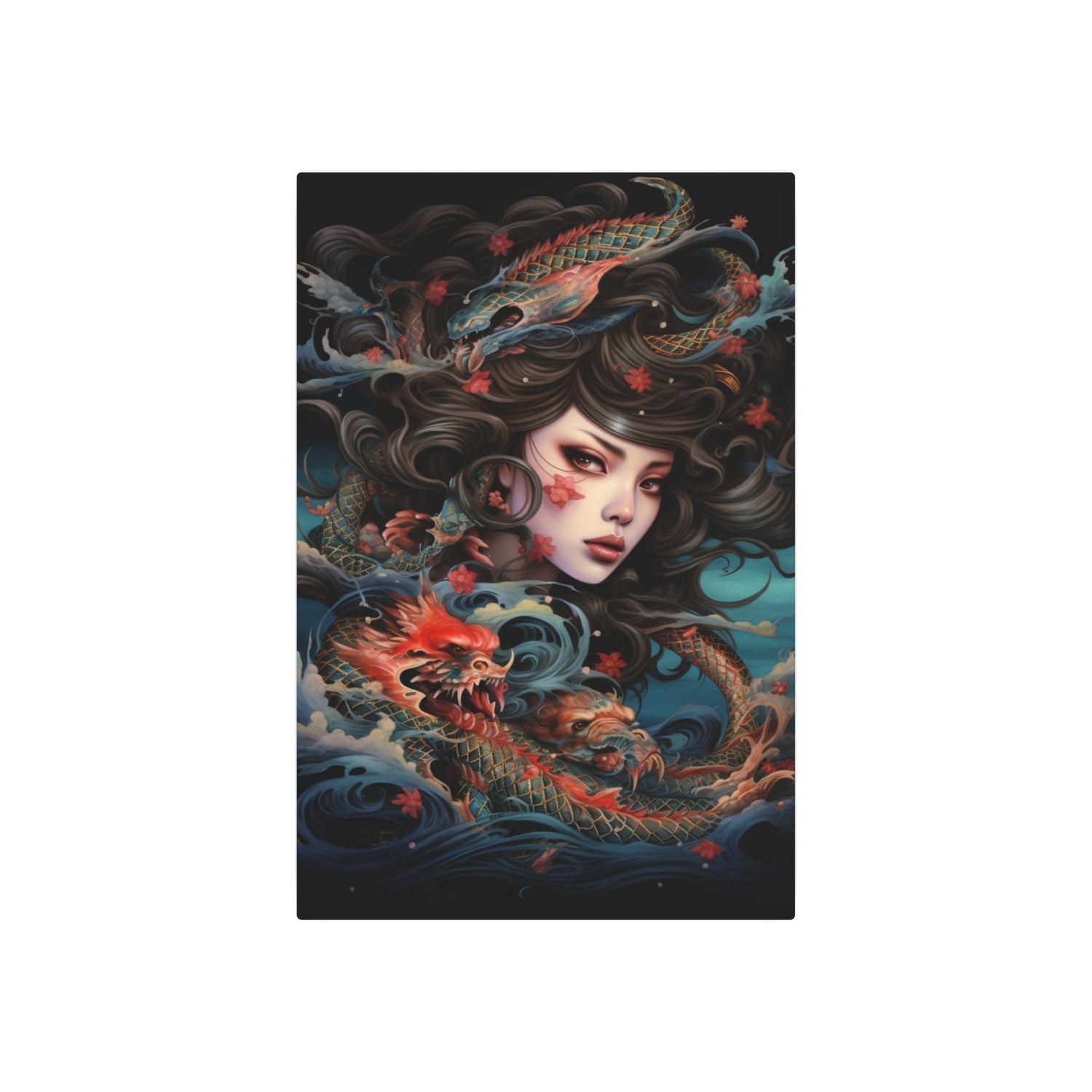 Dragon Maiden Metal Art — Asian Fantasy Portrait Wall Decor - The Art Hub