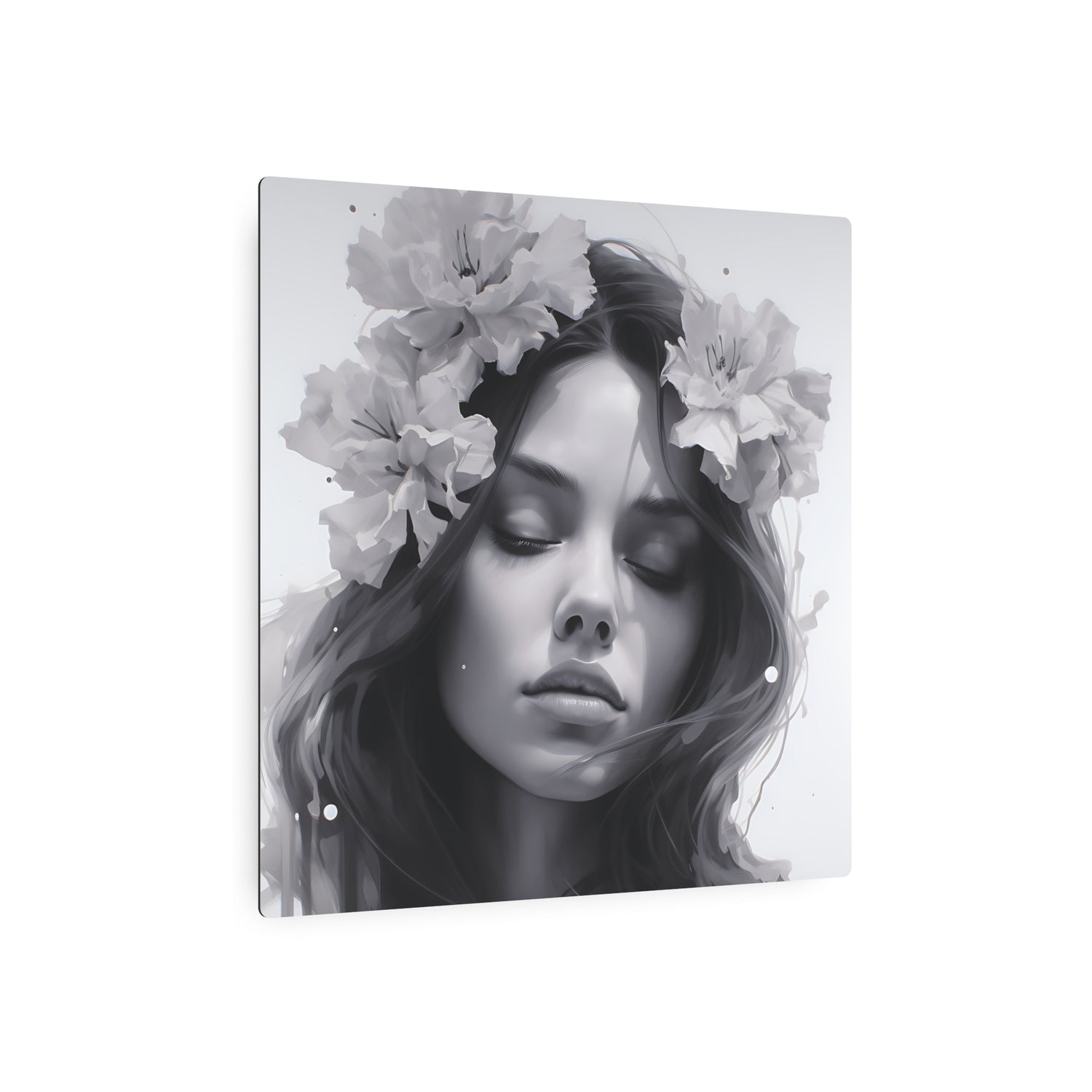 Metal Art — Beautiful Girl Floral Portrait Wall Decor - The Art Hub