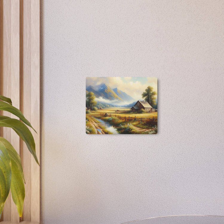 Metal Art Rustic Mountain Farm Scene Metal Art Wall Decor - The Art Hub