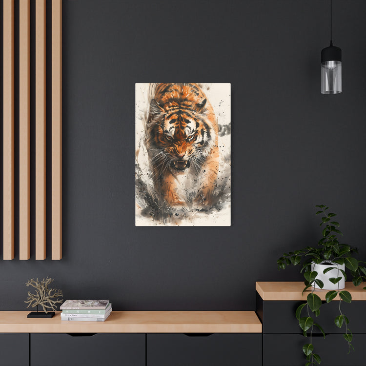 Roaring Tiger Metal Art Sign Fierce Wildlife Wall Decor - The Art Hub