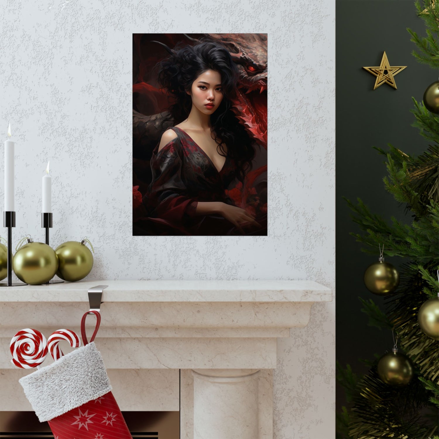 Dragon Empress Matte Poster — Dark Fantasy Portrait Wall Art - The Art Hub