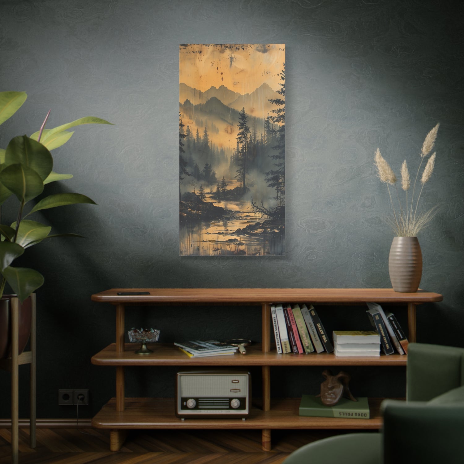 Mountain Mist Landscape Canvas Art— Rustic Pine Forest Wall Art - The Art Hub