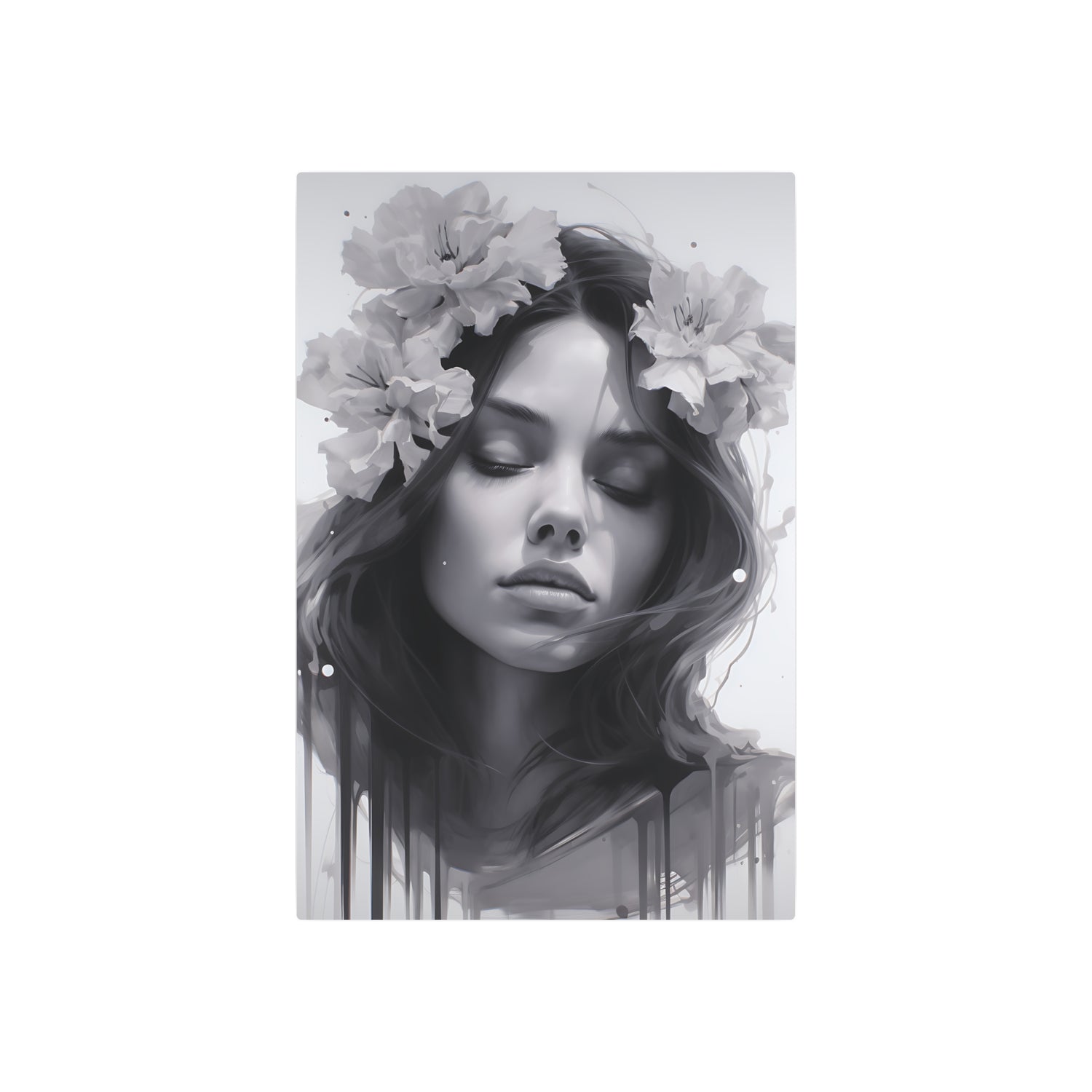 Metal Art — Beautiful Girl Floral Portrait Wall Decor - The Art Hub