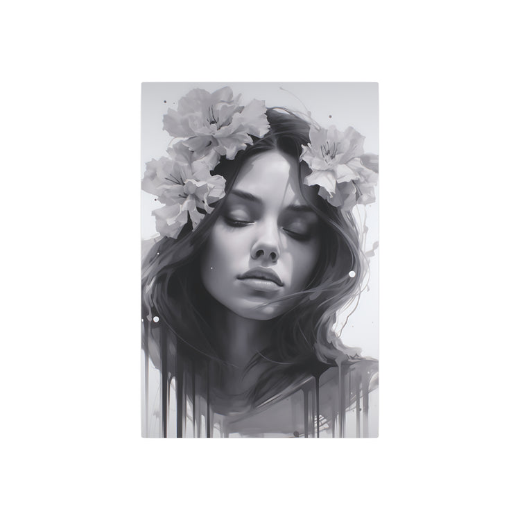 Metal Art — Beautiful Girl Floral Portrait Wall Decor - The Art Hub