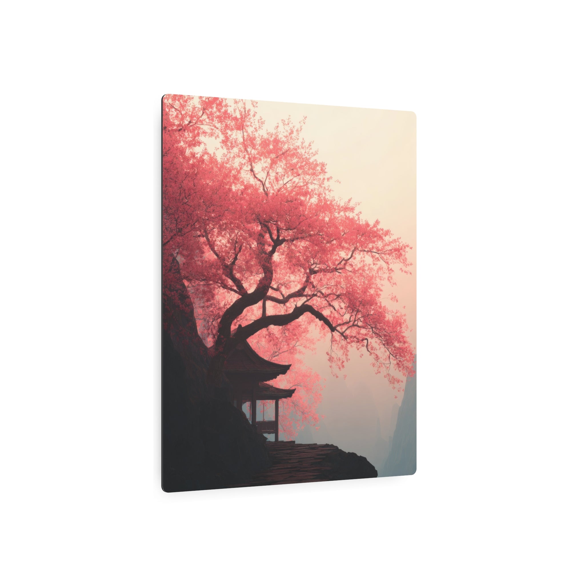 Metal Art Sign – Tranquil Cherry Blossom Zen Wall Decor