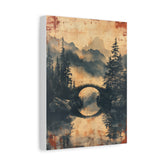 Chinese Landscape Painting Art — Misty Forest Landscape Matte Stretched Print - The Art Hub