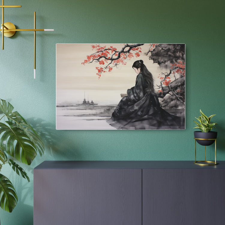 Metal Art Japanese Geisha Landscape Wall Art - The Art Hub