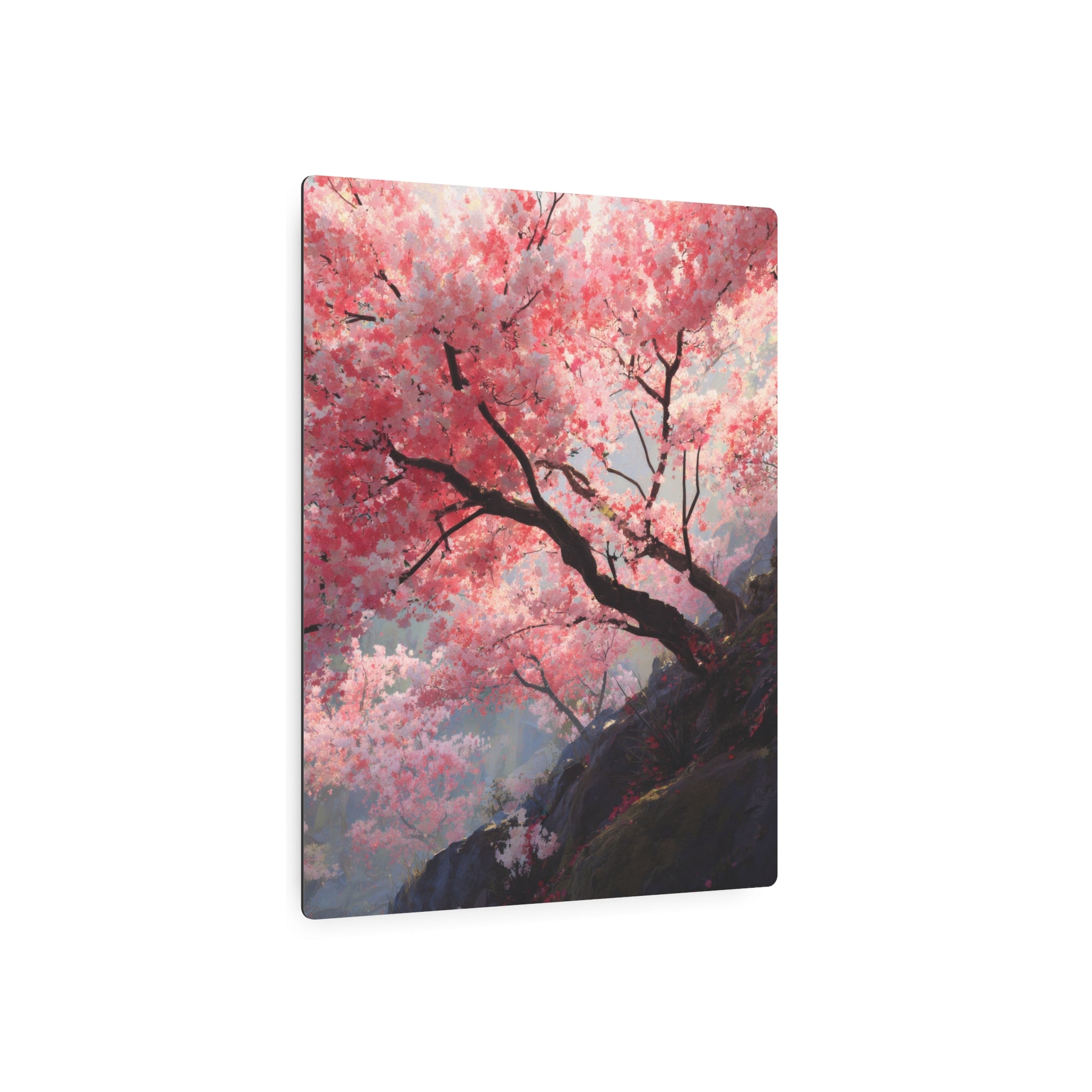 Cherry Blossom Metal Art Sign — Japanese Sakura Wall Décor