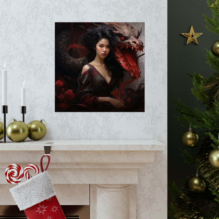 Dragon Empress Matte Poster — Dark Fantasy Portrait Wall Art - The Art Hub
