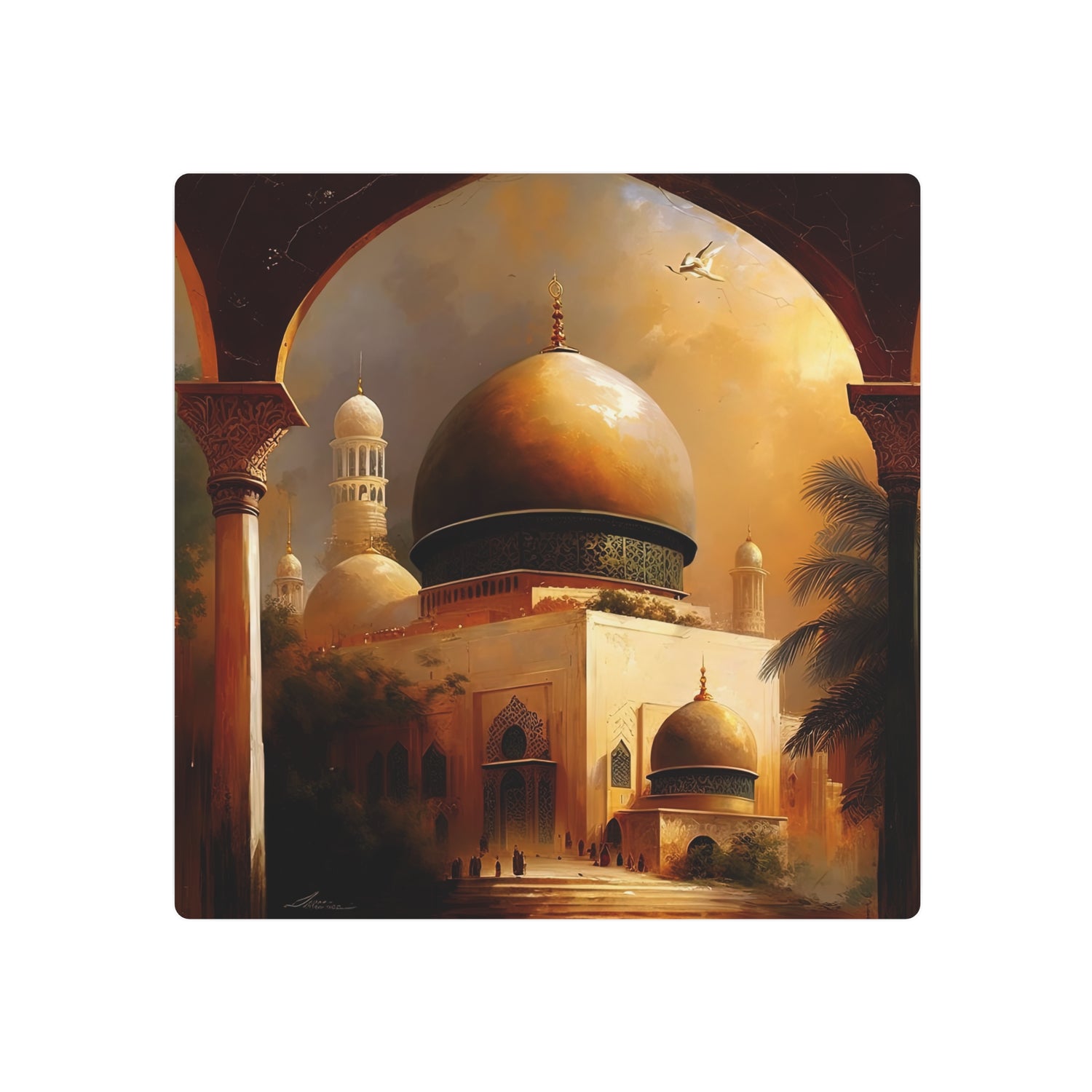 Metal Art Golden Mosque Dome Wall Art (Islamic Architecture Decor) - The Art Hub