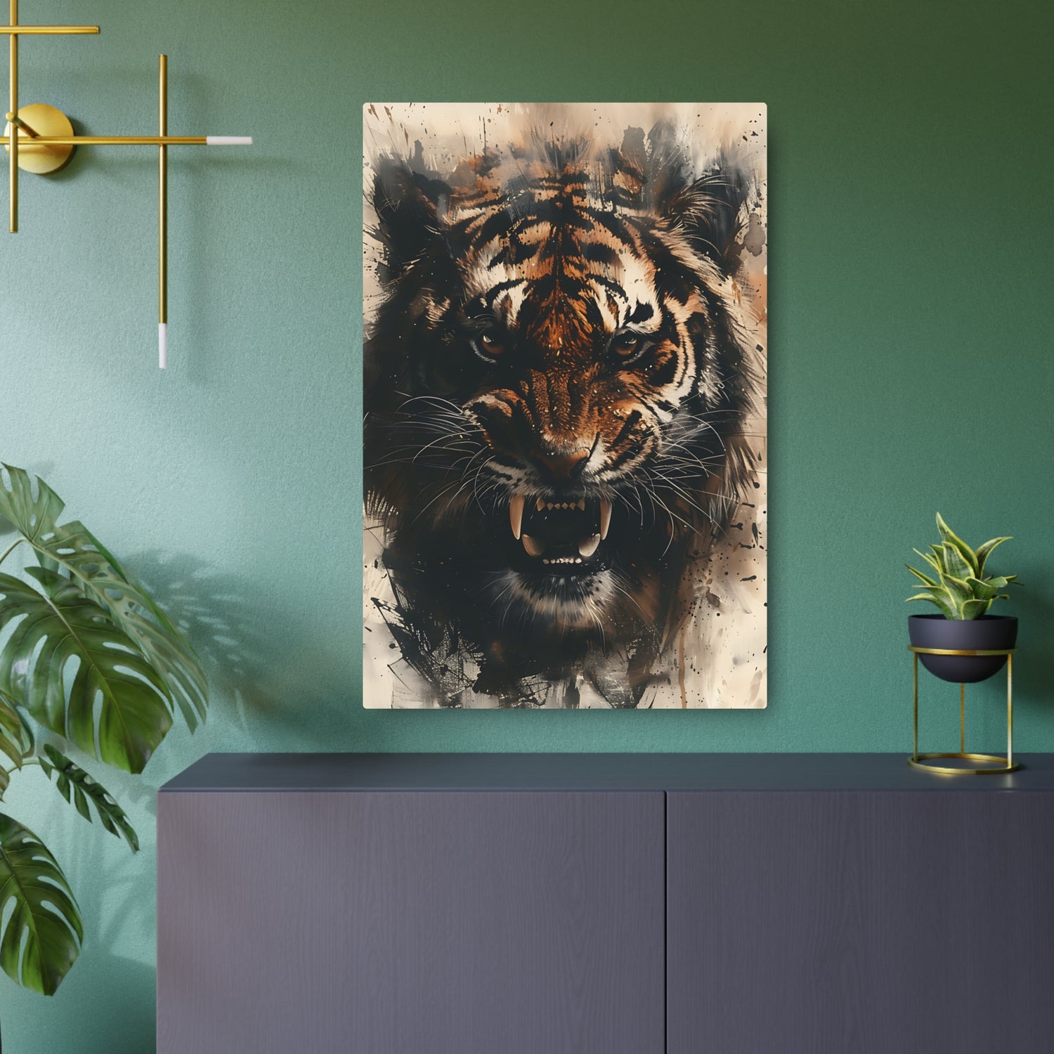 Roaring Tiger Metal Art Sign Fierce Wall Decor for Home, Office & Man Cave - The Art Hub
