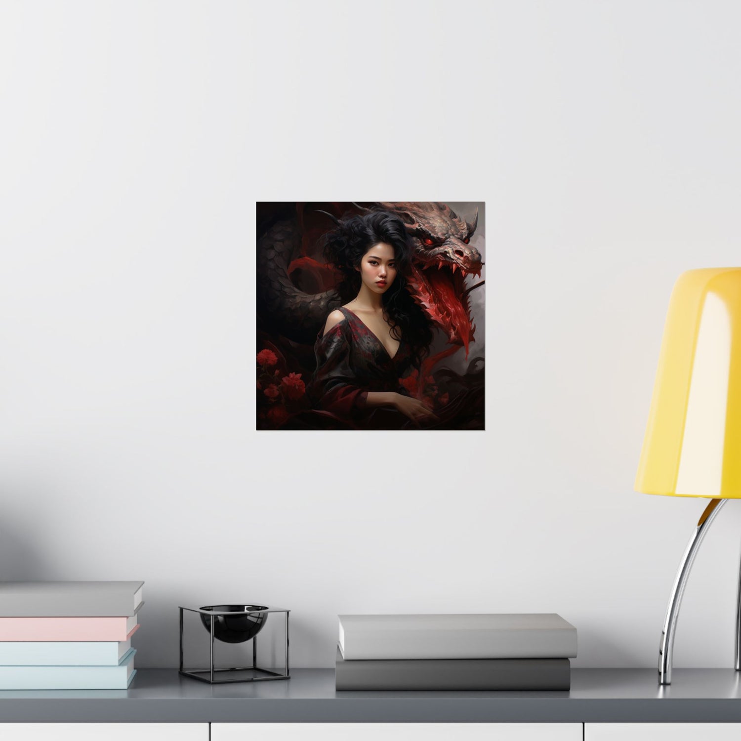 Dragon Empress Matte Poster — Dark Fantasy Portrait Wall Art - The Art Hub