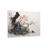 Metal Art Asian-Inspired Geisha with Cherry Blossoms Wall Art - The Art Hub