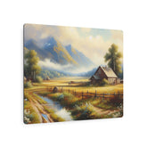 Metal Art Rustic Mountain Farm Scene Metal Art Wall Decor - The Art Hub
