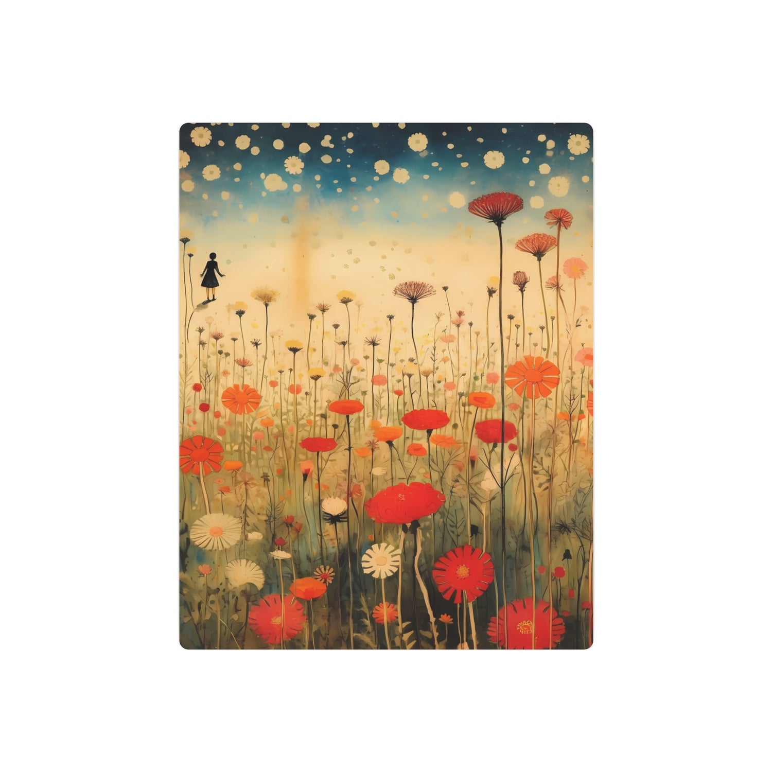 Wildflower Field Metal Art — Dreamy Poppy Meadow Wall Decor - The Art Hub
