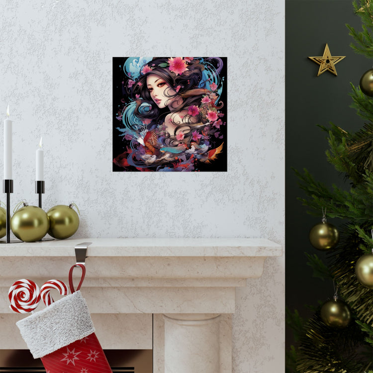 Matte Vertical Poster — Ethereal Floral Woman Art Print - The Art Hub