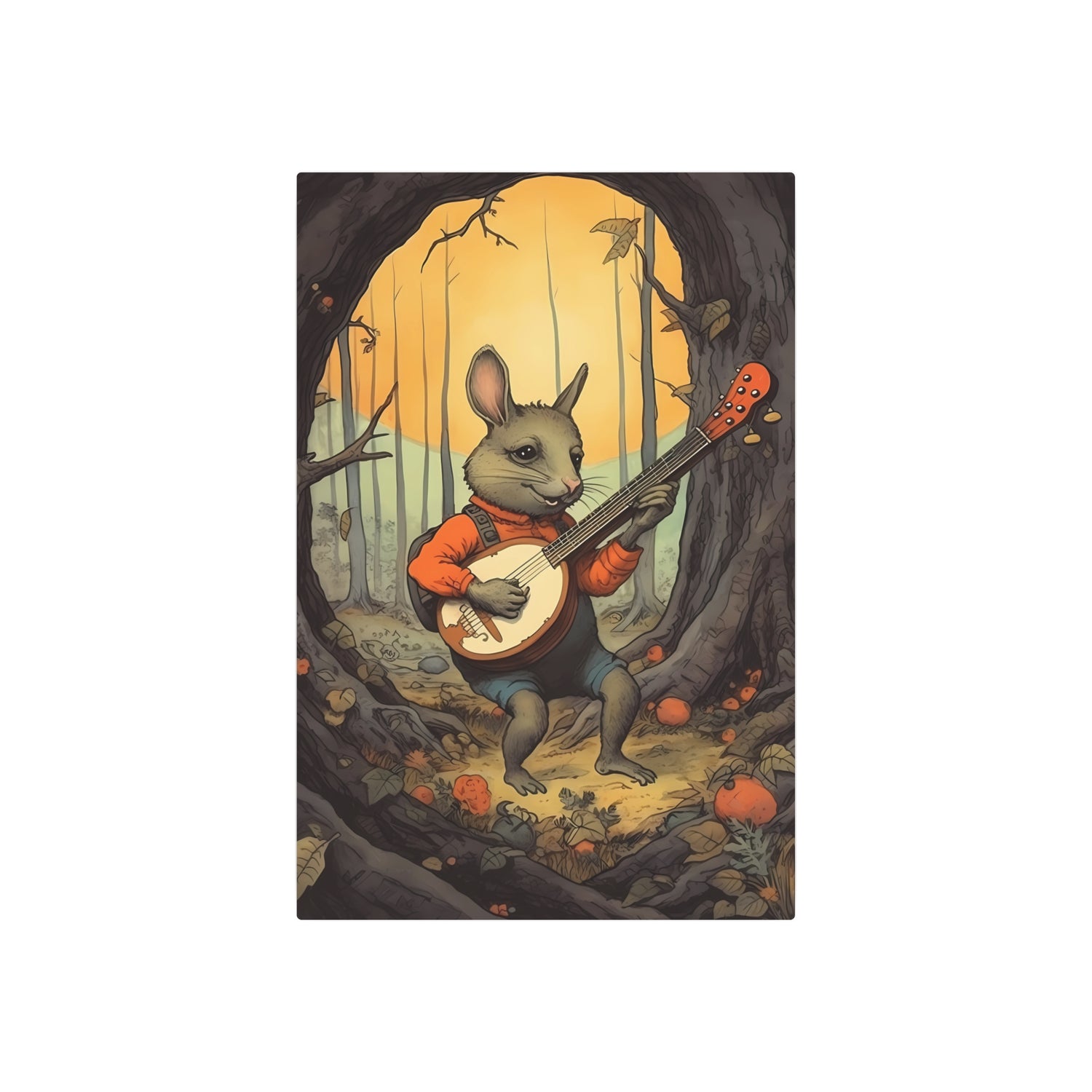 Metal Art — Whimsical Rabbit Banjo Wall Art - The Art Hub