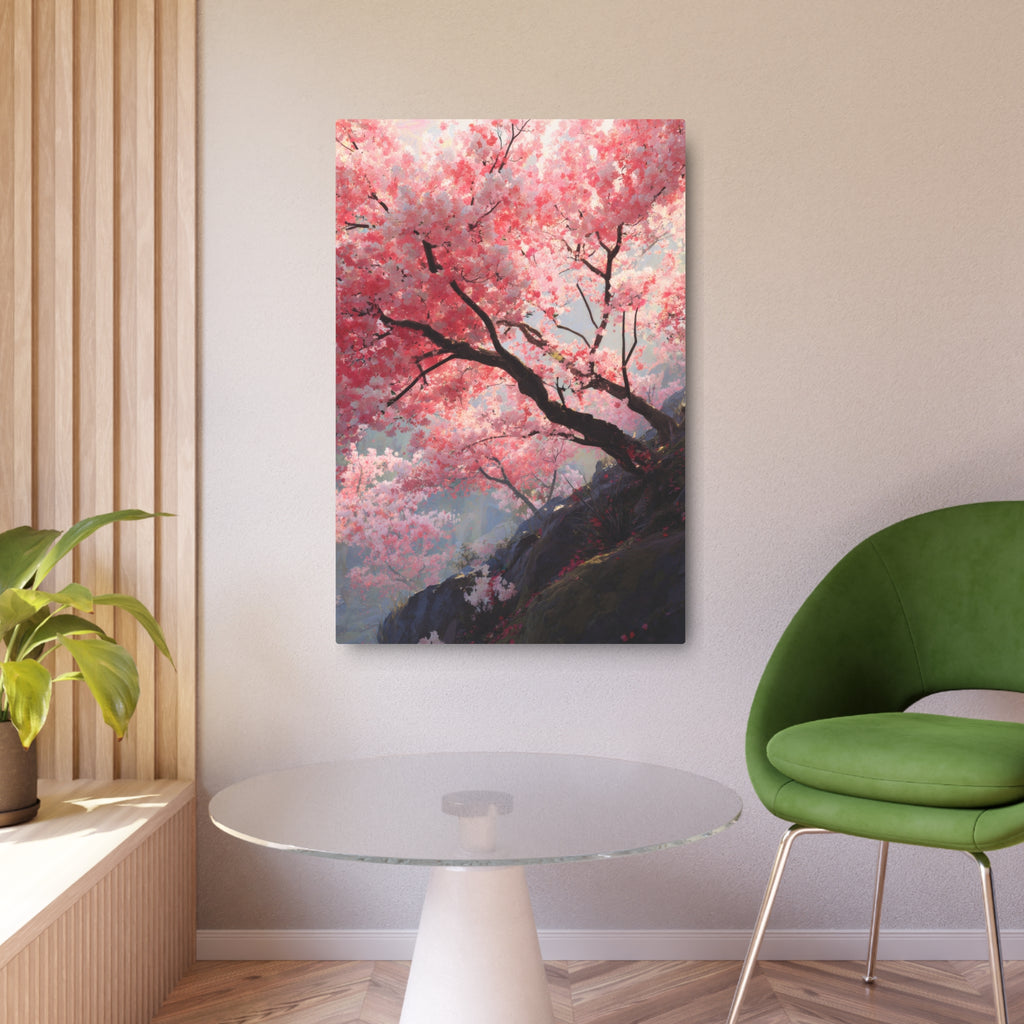 Cherry Blossom Metal Art Sign — Japanese Sakura Wall Décor