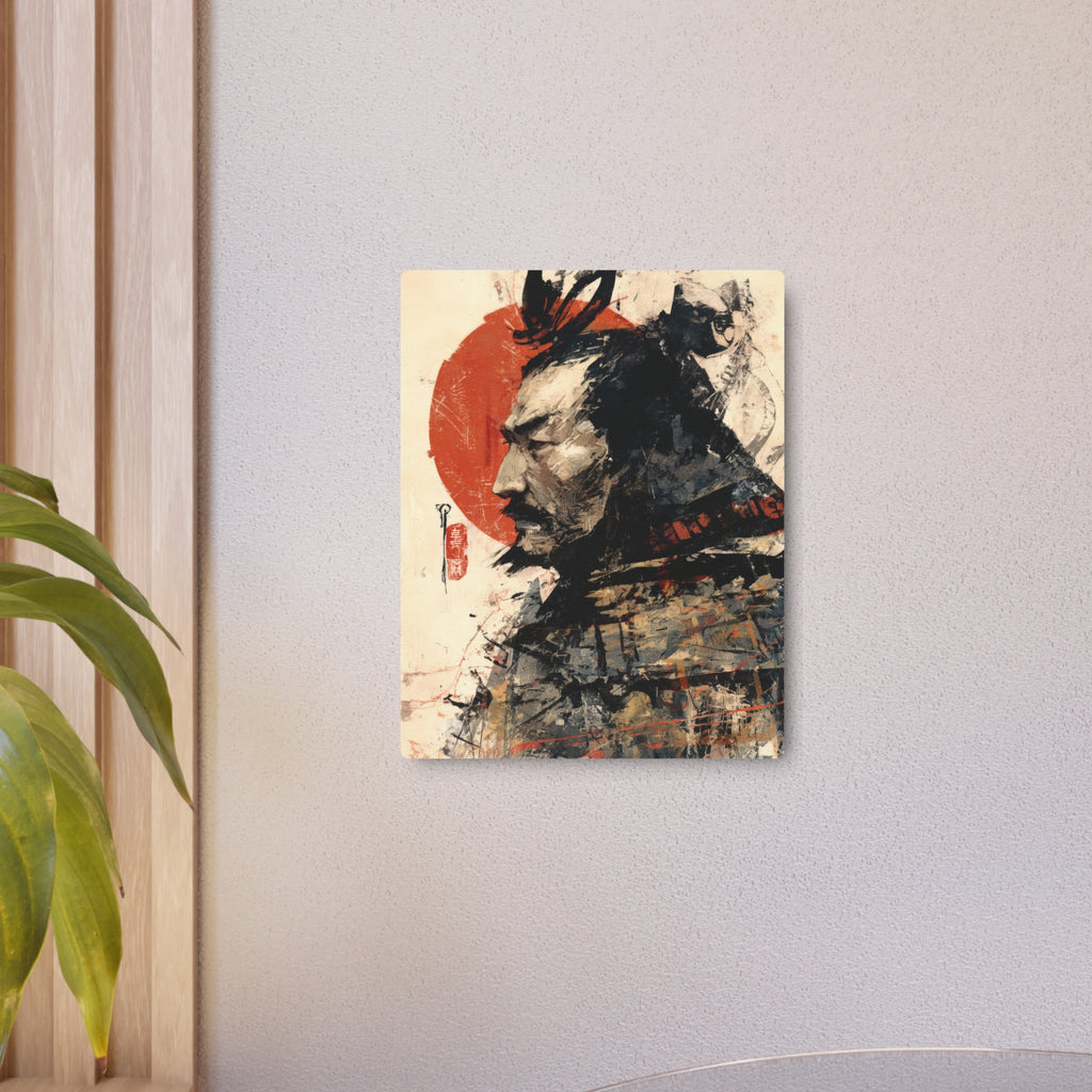 Samurai Metal Art Sign — Japanese Warrior Wall Decor