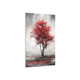 Red Tree Metal Art Sign Modern Abstract Wall Decor - The Art Hub