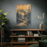Mountain Mist Landscape Canvas Art— Rustic Pine Forest Wall Art - The Art Hub