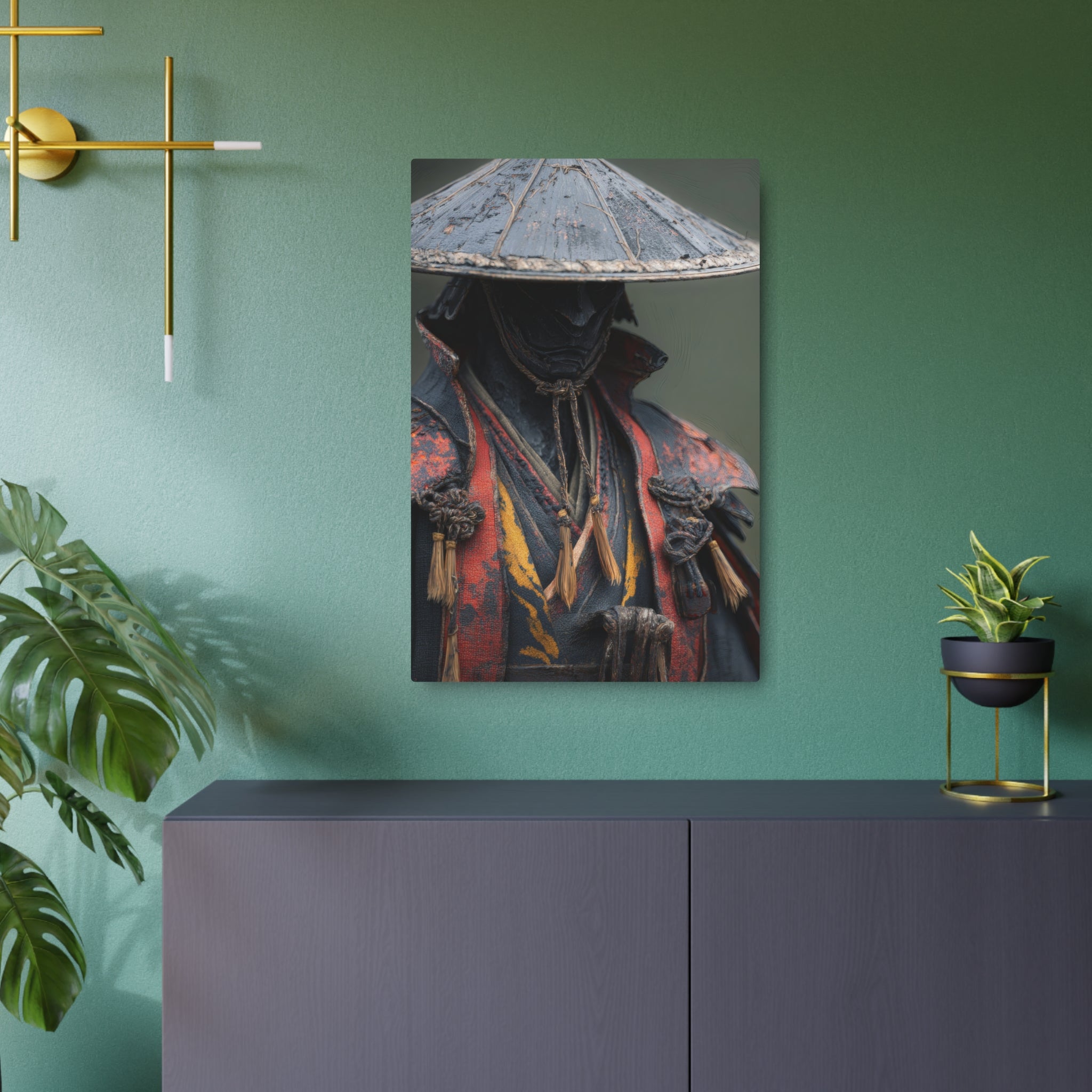 Metal Art Sign — Samurai Warrior Rustic Metal Wall Plaque