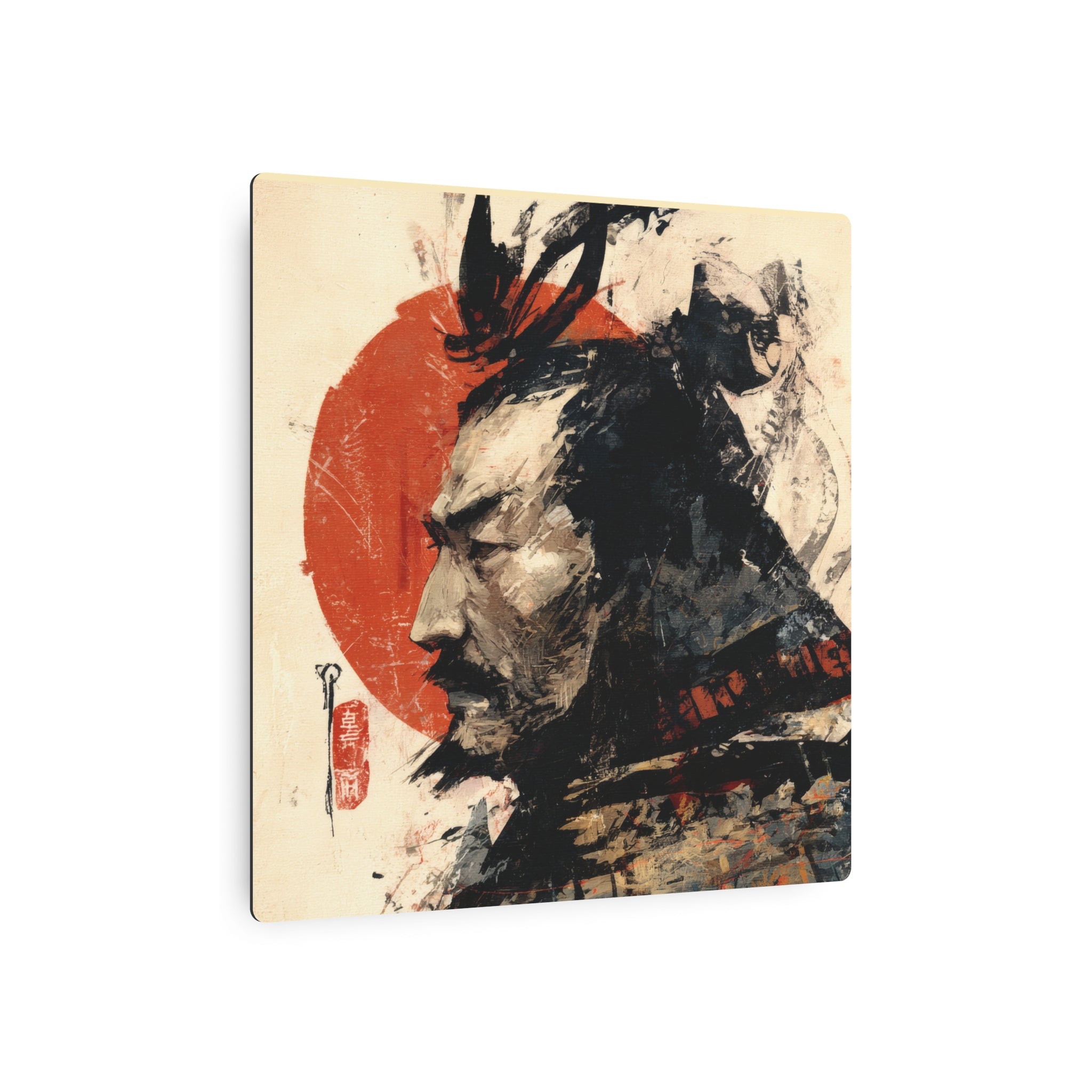 Samurai Metal Art Sign — Japanese Warrior Wall Decor