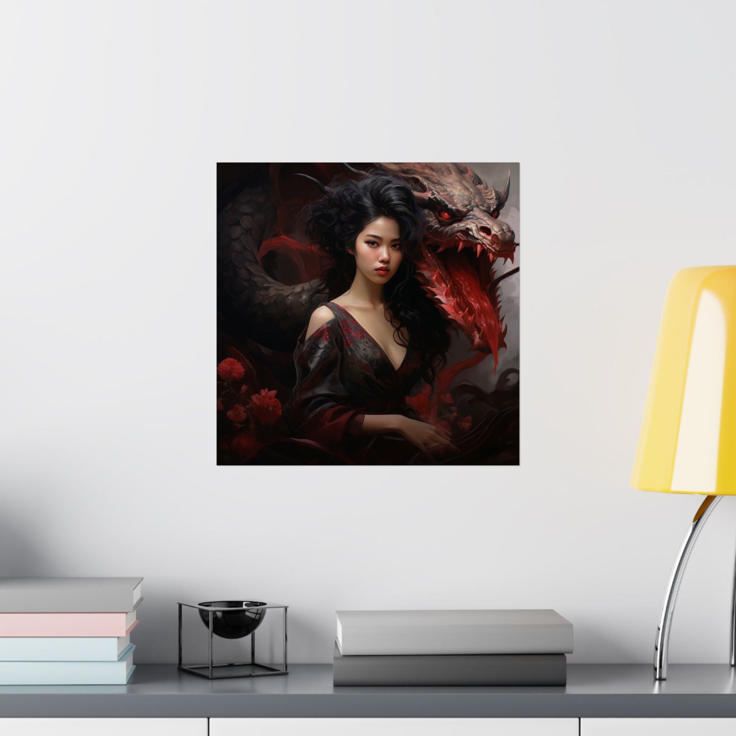 Dragon Empress Matte Poster — Dark Fantasy Portrait Wall Art - The Art Hub