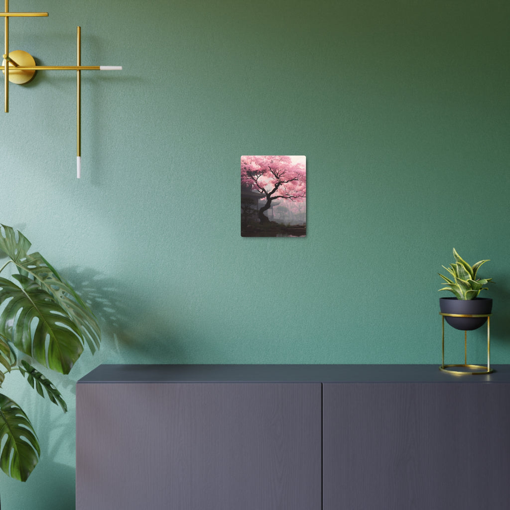 Cherry Blossom Metal Art Sign — Japanese Sakura Wall Decor