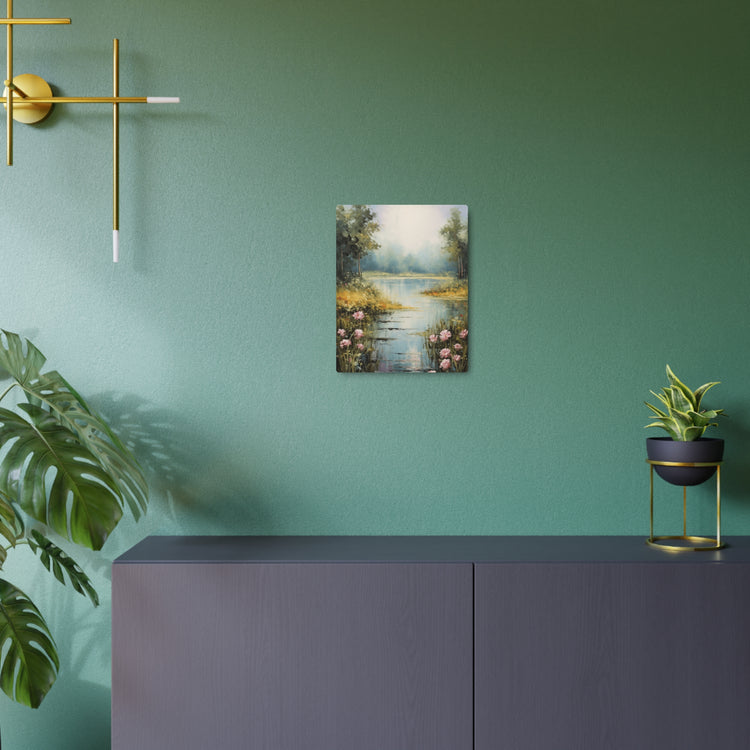 Metal Art - Tranquil Lakeside Meadow Landscape Wall Decor - The Art Hub