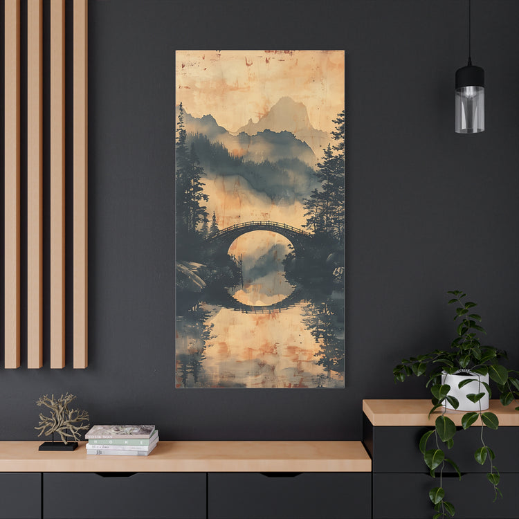 Chinese Landscape Painting Art — Misty Forest Landscape Matte Stretched Print - The Art Hub