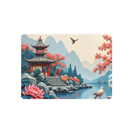 Asian Garden Metal Art Serene Pagoda Lake Wall Decor - The Art Hub