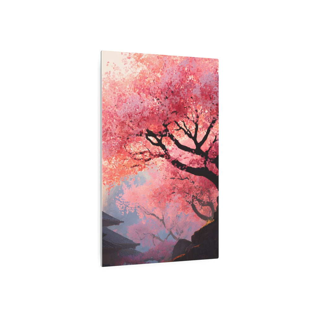 Cherry Blossom Metal Art Sign – Japanese Sakura Wall Decor