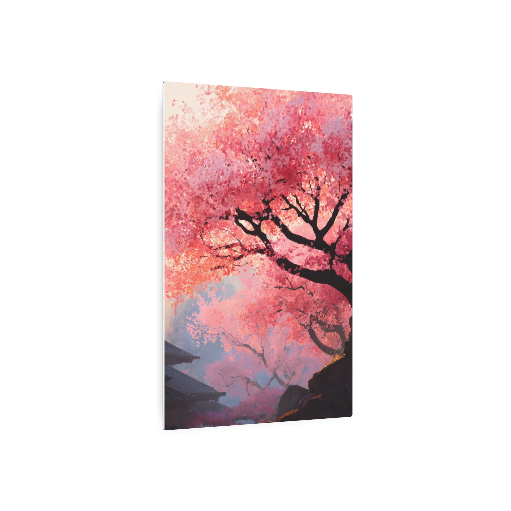 Cherry Blossom Metal Art Sign – Japanese Sakura Wall Decor