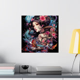 Matte Vertical Poster — Ethereal Floral Woman Art Print - The Art Hub