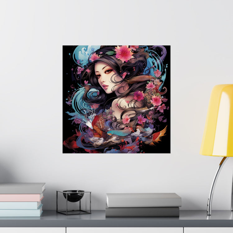 Matte Vertical Poster — Ethereal Floral Woman Art Print - The Art Hub