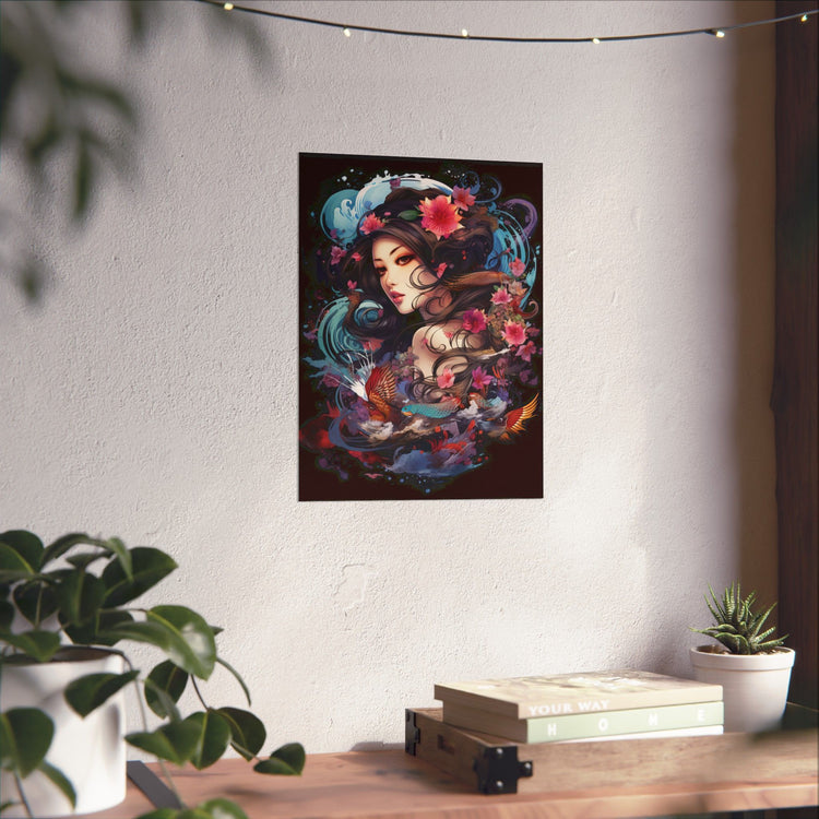 Matte Vertical Poster — Ethereal Floral Woman Art Print - The Art Hub