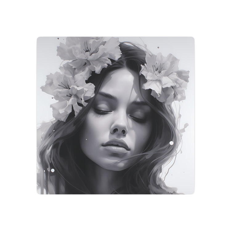 Metal Art — Beautiful Girl Floral Portrait Wall Decor - The Art Hub