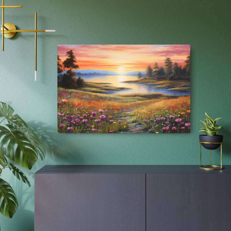 Metal ArtSunset Meadow Landscape Wall Art - The Art Hub