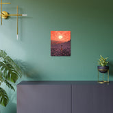 Sunset Meadow Metal Art — Girl Walking Through Lavender Field Wall Decor - The Art Hub