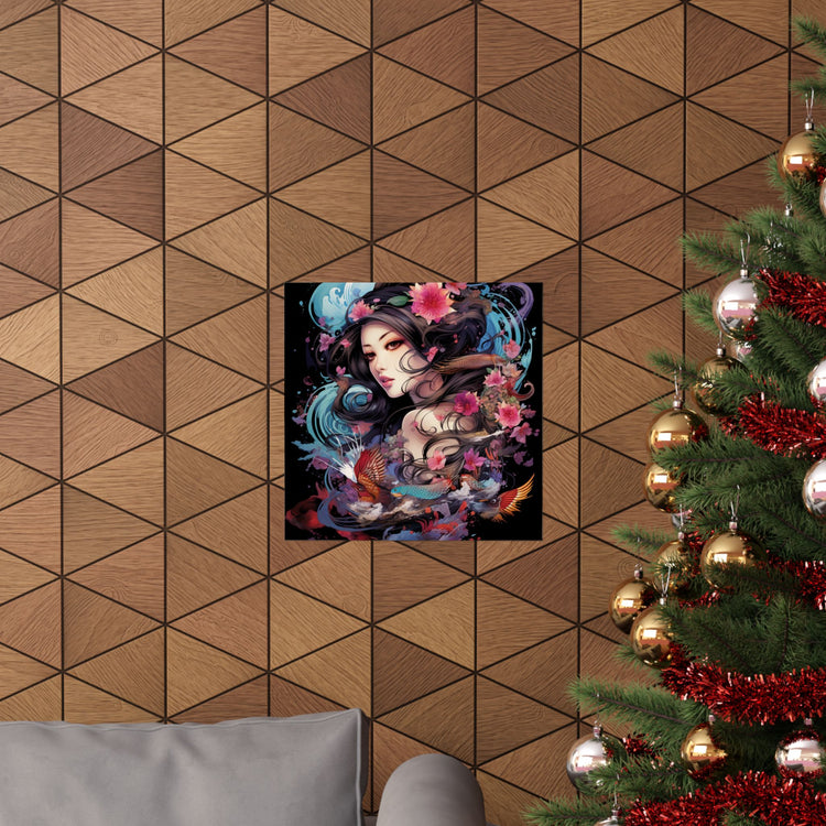 Matte Vertical Poster — Ethereal Floral Woman Art Print - The Art Hub