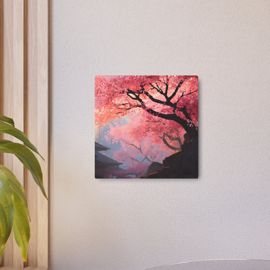 Cherry Blossom Metal Art Sign – Japanese Sakura Wall Decor