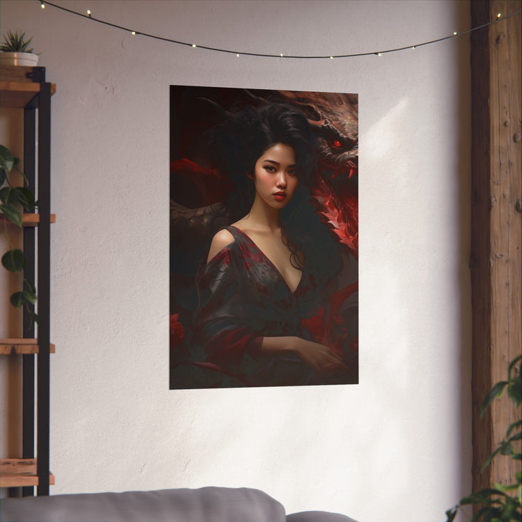 Dragon Empress Matte Poster — Dark Fantasy Portrait Wall Art - The Art Hub