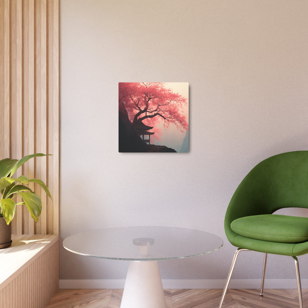Metal Art Sign – Tranquil Cherry Blossom Zen Wall Decor
