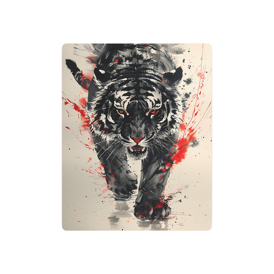 Roaring Black Tiger Metal Art Sign Dramatic Watercolor Wall Decor - The Art Hub