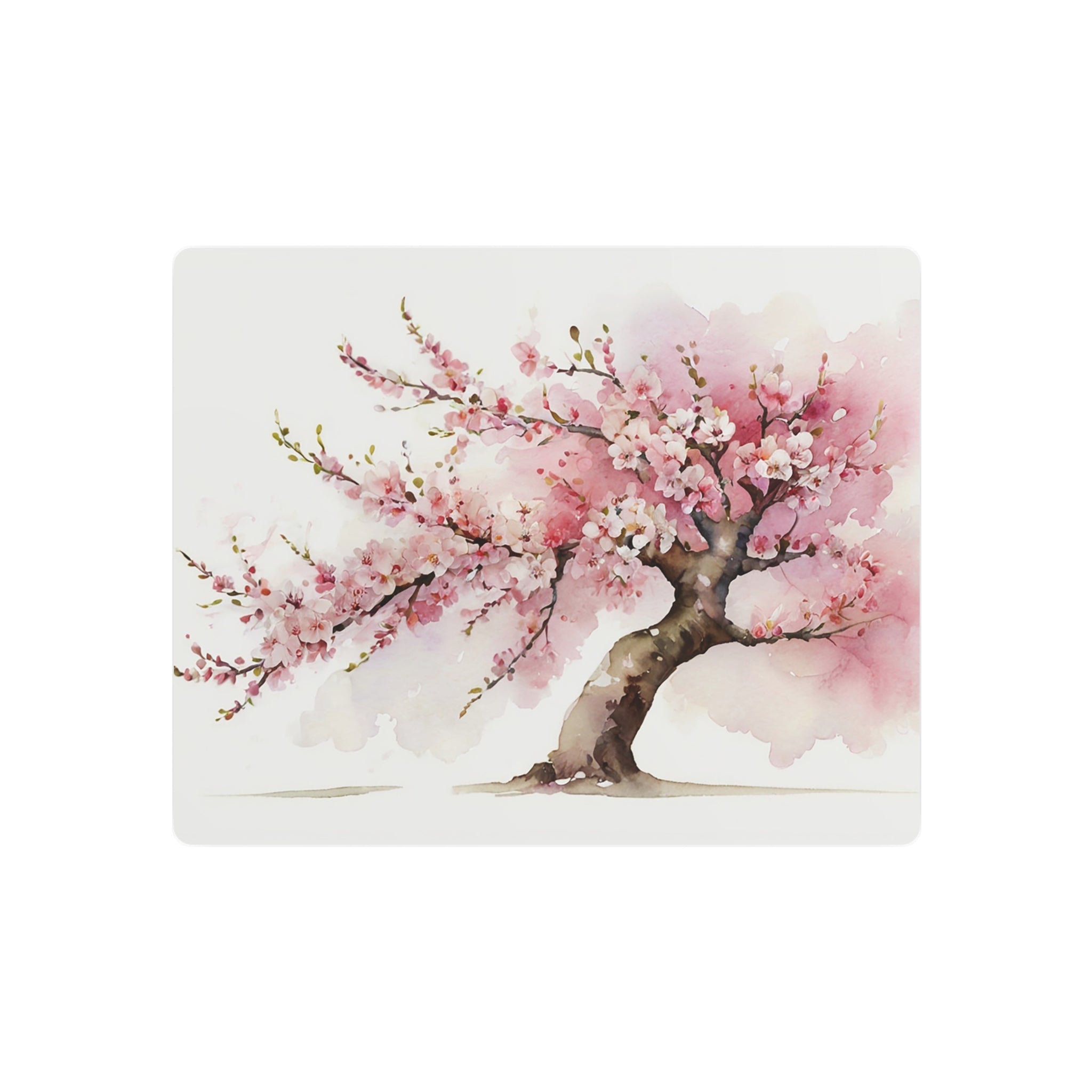 Cherry Blossom Metal Art Sign – Watercolor Spring Tree Wall Decor